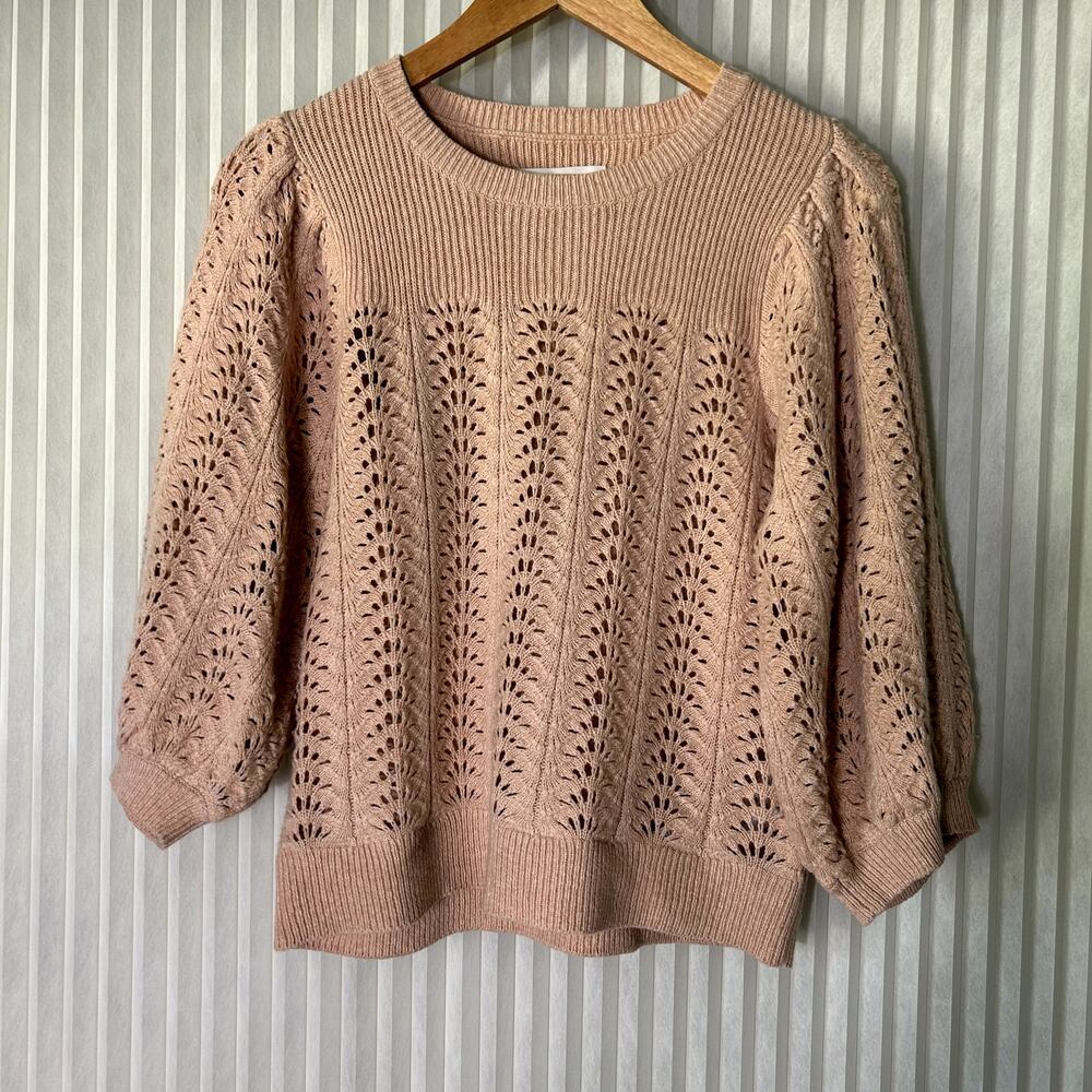 Part Two Knitted Pullover Soft Pink Ennypw Wool Blend Sweater Top Size S